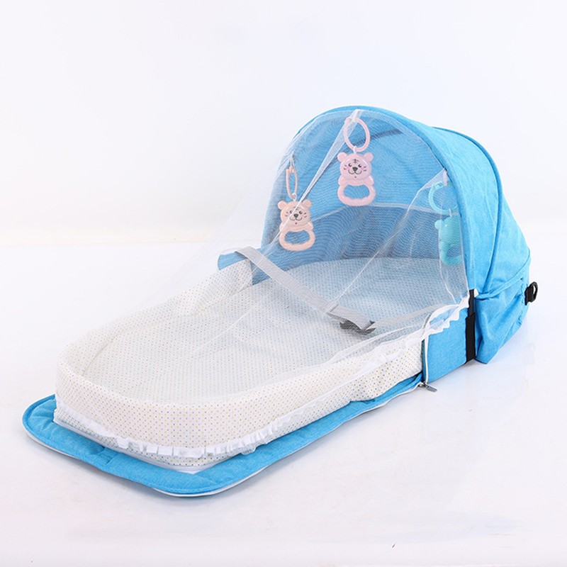 Portable Baby Crib Soft Cotton Foldable Storage Infants Travel Sleeping