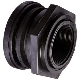 Little Giant AD-BH-2 Bulkhead Fitting Suitable for Ponds, 2-Inch FNPT, Black, 566257