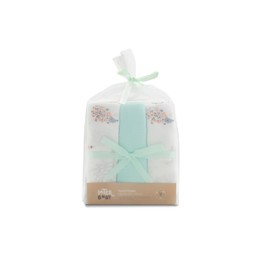 INTERBABY Pack of 3 muslin cloths made of bamboo and cotton "Fox Green", 55 x 70 cm, absorbent and breathable and ideal for cleaning, wiping and covering newborns