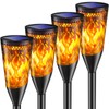 Solar Lights Outdoor Garden, 2Modes Flickering Dancing Flame Lights,IP65 Waterproof