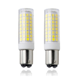 ZSSXOLED BA15D LED Bulb 7W 120V Dimmable Double Contact Bayonet Base 75W Halogen Equivalent, T3/T4 LED Corn Bulb for Sewing Machine Pendant Ceil Wall Lighting White 6000K [Pack of 2]