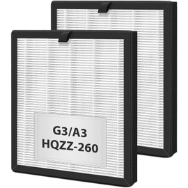 2 Pack G3 A3 Replacement Filter For AMEIFU G3 Sferf-30(FXAP2W) Air Cleaner Puri-fier. Compatible with VEWIOR A3 A3N Filter. For Tailulu HQZZ-260 Filter. 3 Stages True HEPA Filter Air Cleaner Filter.