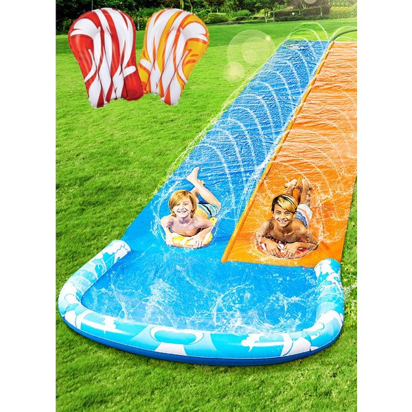 JOYIN 22.5ft Water Slides and 2 Bodyboards, Lawn Water Slide