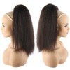 LEOSA 14 inches Natural Black Yaki Straight Drawstring Ponytail Short