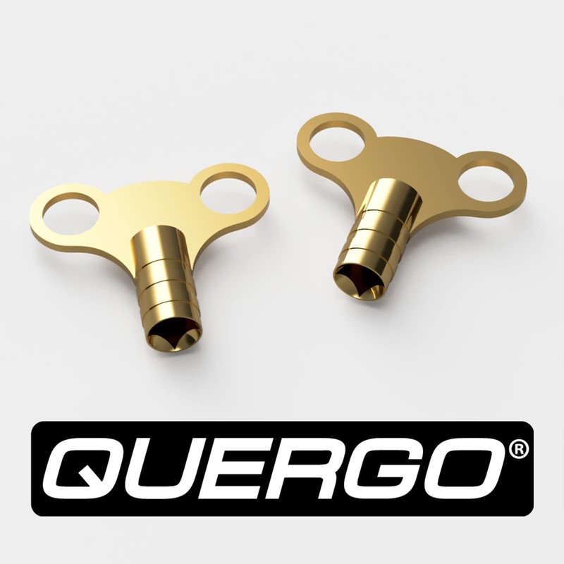 QUERGO Clock Style Brass Radiator Keys - Radiator Bleeding Key