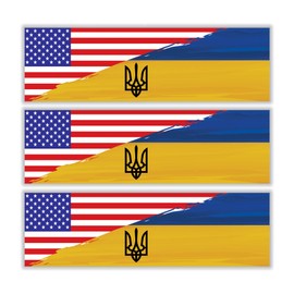 3Pcs I Stand with Ukraine Sticker Vinyl Decal - We Stand with Ukraine Vinyl Sticker, Support Ukraine, Ukrainian Flag Bumper Sticker, VP463-10" x 3"