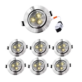 Megaluz L05D03W07 Lampara de techo led empotrable 3w, plafones led para techo, diseño metálico, ahorro de energía (6 piezas) (6)