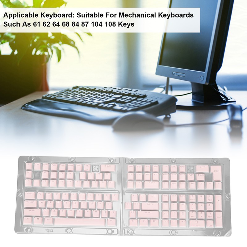 Keyboard Keycaps 129 Keys Pudding Transparent OEM Height PBT Two