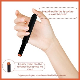 IN BLOOMING COSMETICS Color Sensational Lipstick, Press On Lip stick, Lip Makeup, Cream Finish, Hydrating & Lightweight - Vitamin E - Waterproof, Smudge-proof, 1 Count (Sunset Orange, Large)