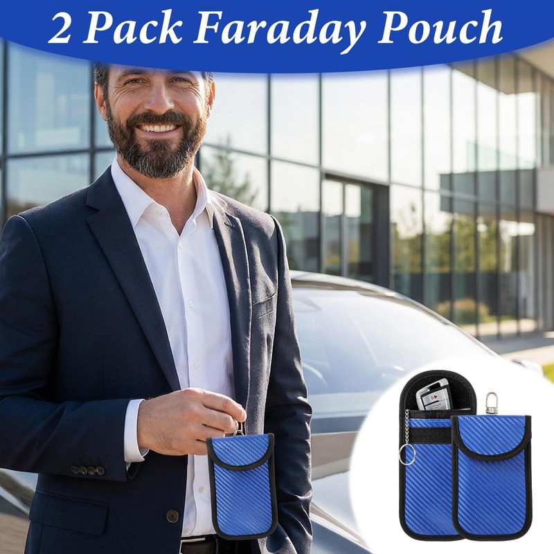 Gjinxi 2 Pcs Faraday Pouch for Car Keys, Faraday Key