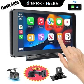 【Hieha】Portable Carplay Screen for Car, 7 Inch IPS Touchscreen Car Stereo Support Wireless Carplay