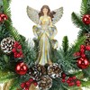 YULETIME 24" Angel Christmas Wreath, Artificial Holiday Wreath with Resin