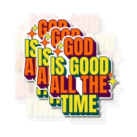 KADSTICKY - 3PCS God is Good, All The Time, Quote Stickers, Waterproof Vinyl Stickers for Water Bottle Laptop Book Kindle Phone Cup, Inspirational Decals for Teens Adults Students