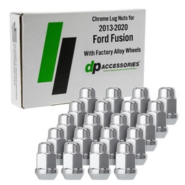DPAccessories Lug Nuts Compatible with 2013-2020 Ford Fusion | Chrome OEM Style | Factory Aluminum Wheels Only | Set of 20 Wheel Nuts | DFUS02F-CH/1A