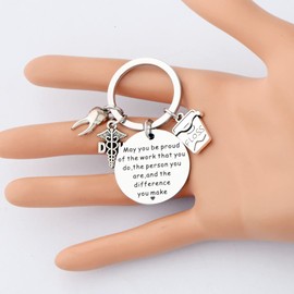 SEIRAA Dental Hygienist Gift Dentist Assistant Jewelry May You be Proud of the Work You Do Inspiration Gift Keychain (Dental Hygienist Keychain)