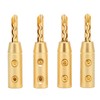 4pcs BFA Banana Plug Brass Gold Plated Open Screw Speaker