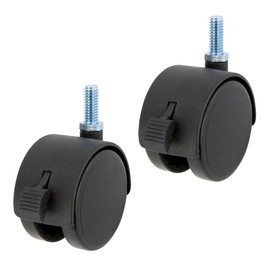 Doshisha Luminous Steel Rack Leg Parts, Screw Type Nylon Caster Set of 2, IHL-CSL2P with Fixed Stopper, Wheel Diameter 2.2 inches (57 mm), Height 2.7 inches (6.8 cm), Casters Load Capacity 661.3 lbs (300 kg), Rolling 110.2 lbs (50 kg), Pole Diameter 1.0 