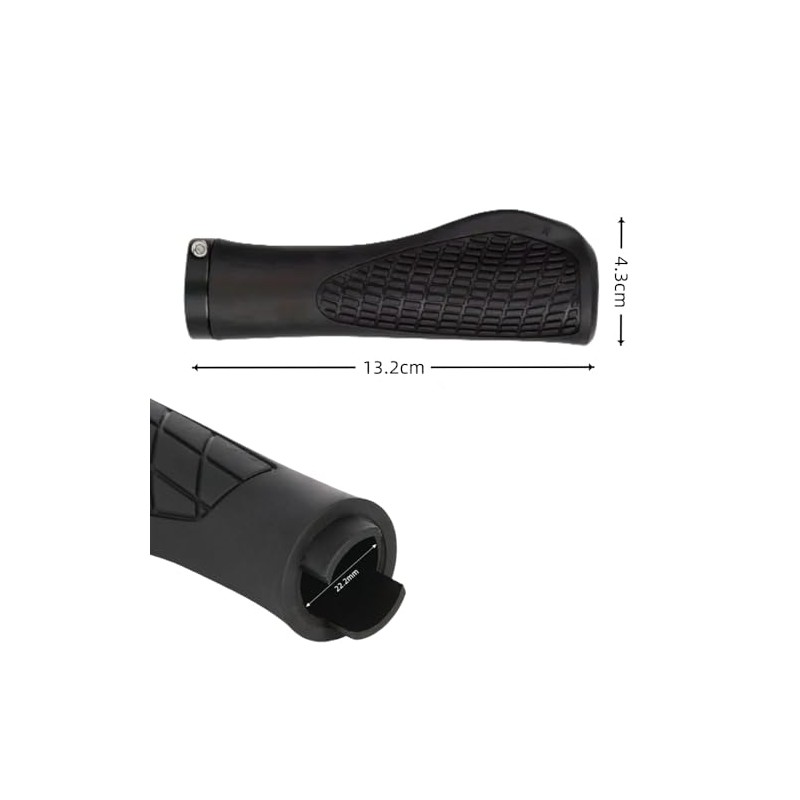 Loopunk Bicycle Handle Grips, Black, 1 Pair (2 Pieces) Set,