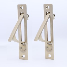 Dontay Pocket Door Edge Pull, Professional Stainless Steel 304, 4" Hidden Door Handle, Flush Mount Pocket Door Hardware for Pocket Sliding Door, Spring Loaded (2, Satin Brass)