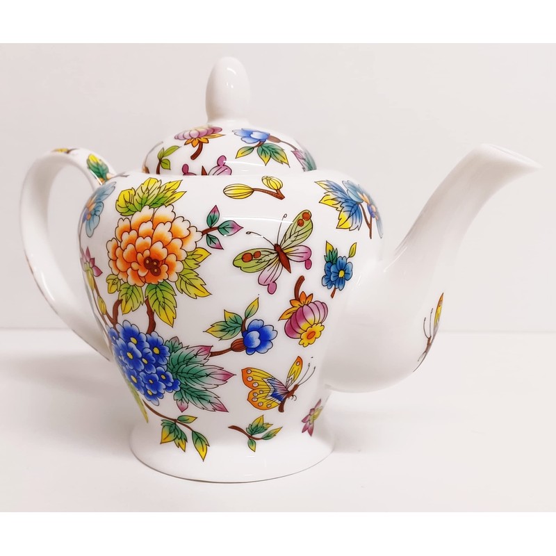 Magic Garden Teapot Fine Bone China Flowers & Butterflies Small