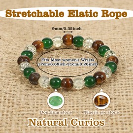 HaiFafafaing Money Bracelet for Women Wealth Money Attraction Bracelets Green Good Luck Bracelets Green Crystal Beaded Bracelet for Birthday Jewelry