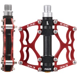 Vagasi Pedales de bicicleta para ciclismo y rodamientos sellados (rojo)