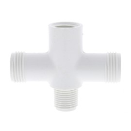 Drip Depot Schedule 40 PVC Cross Adapter - MHT x NPT - Left : 3/4" MHT - Right : 3/4" MHT - Up : 1/2" FPT - Down : 1/2" MPT