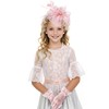 Girls Blush Pink Tea Party Fascinators Hats with Lace Gloves