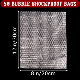 Bubble Out Bags,50pcs Clear Bubble Pouches, Double Walled Cushioning Wrap for Shipping, Moving, Storage & Packing Supplies, Protective Packaging Materials, Bubble Wrap (8 x 12 Inches)