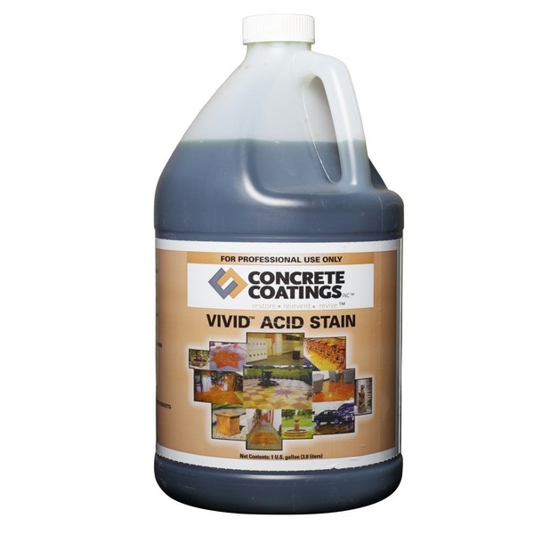 CC Concrete Coatings Vivid Acid Stain for Antique Marble Effect, Concrete Stain for Inside or Outside, Commercial or Residential Use (Jade - Deep Green, 1 Gal)
