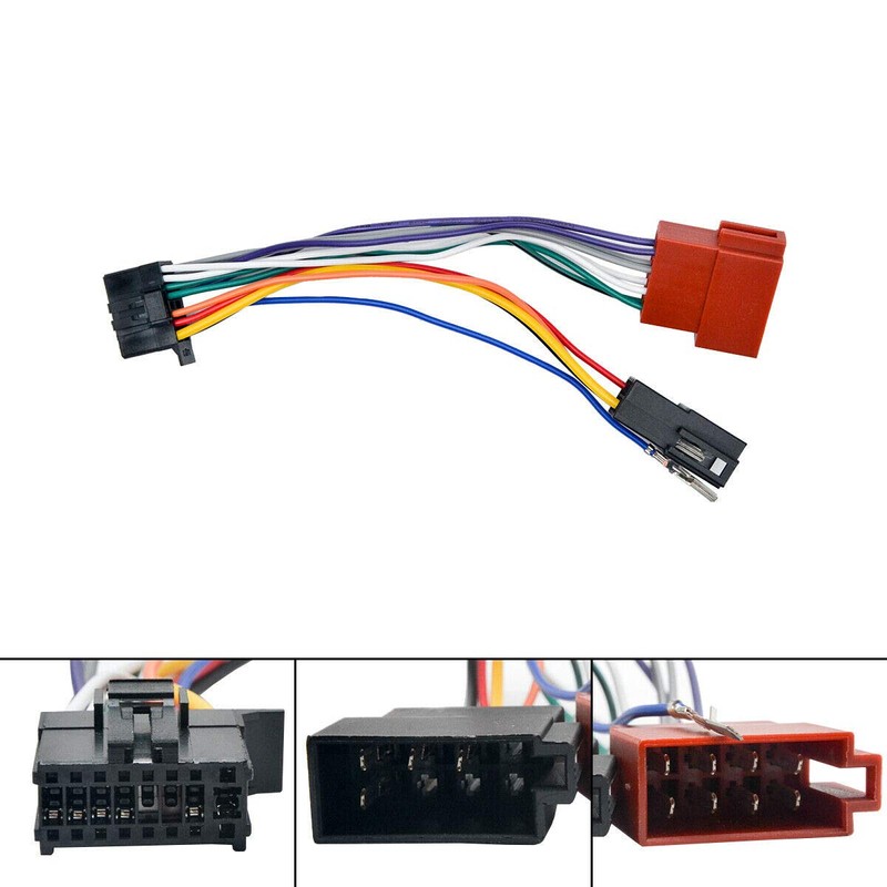 MASO ISO Wiring Harness 16 Pin Stereo Radio Adapter Plug
