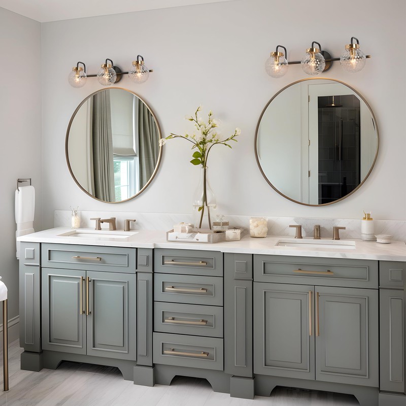 KSANA Black Bathroom Vanity Light Fixtures, Modern Farmhouse 3-Light Black