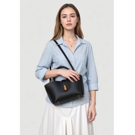 Chic PU Crossbody tote bags for women - Lock Clasp shoulder handbag for Work and Daily Use, Versatile Handbags for Women (Suede - Vintage Brown)