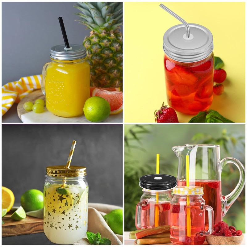 sourcing map 6 Pcs Regular Mouth Mason Jar Lids with