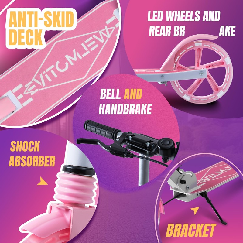 Kick Scooter for Kids Ages 8+ Teens & Adults, with