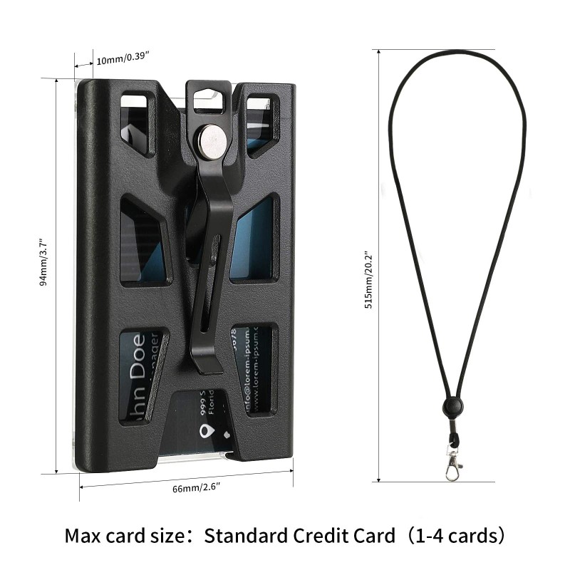 ZAZE Badge Holders, Vertical/Hard Plastic ID Badge Holder with Lanyard