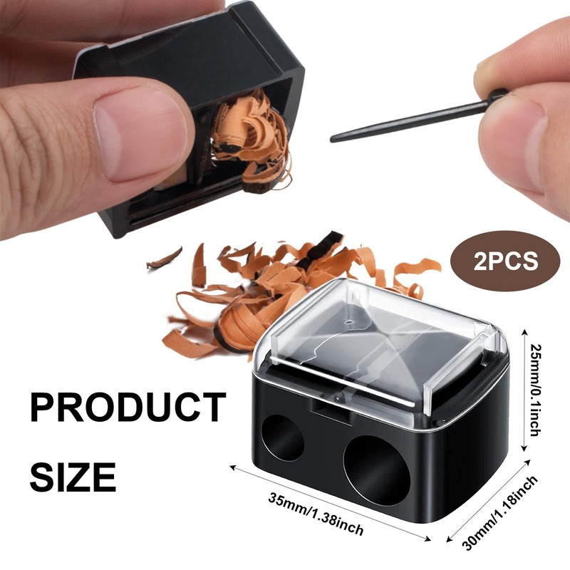 2 Pcs Eyeliner Sharpener,2 Holes Makeup Sharpener,Make up Pencil Sharpener,Eyebrow