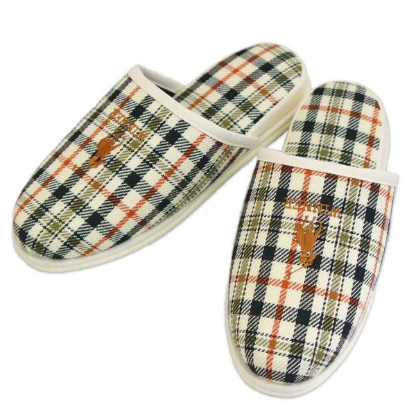Slippers, For Guests, Checked Hanging, Double Sole, Made in Japan, Stylish, Durable, Artisans, Hakihaki Workshop, Cleo, Beige