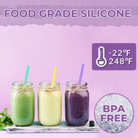 Tomorotec 15PCS Reusable Silicone Drinking Straws Heart Shaped 10 in Long for 6-20 oz Tumblers Soft Washable BPA-Free Food Grade Flexible Bendy Safe