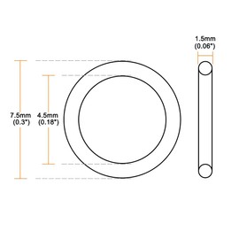 TA-VIGOR 50Pcs Nitrile Rubber O-Rings, 7.5mm OD 4.5mm ID 1.5mm Width Rubber Washers Spacer O-Rings Gasket kit, Metric Sealing Gasket for Hose, Faucet, Automotive, Plumbing