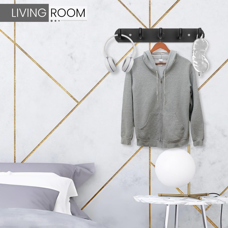 Maxzwell Wall Mounted Coat Rack with 5 Heavy-Duty Hooks –