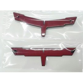 Pair Set 1980 Corvette C3 Front Nose Emblem and Rear Deck Gas Lid 3D Door Deck Crossed Flags Badge Replacement for Corvette (Black Red)