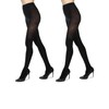 MeMoi 2 Pack Microfiber Opaque Tights, Non-Control Top Tights for