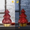 ULAROOM Small Glass Christmas Tree Battery Operated Lamp,Tabletop Light Up