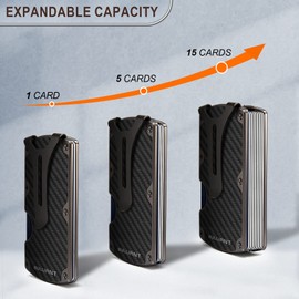 BULLIANT Men Airtag Wallet-Slim Metal Wallet Money Clip Gift for Men-Expandable for 15Cards-RFID Blocking