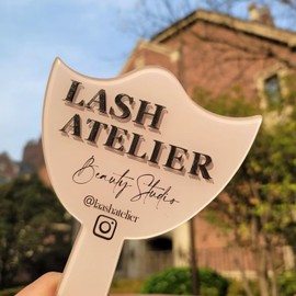 XFYSDIY XFYSDIY Custom Mirror Prop, Custom Beauty Technician Social Media Prop, Handheld Mirror Social Media Prop, Aesthetics Props, Salon Decor, Mirrors for Lash Techs(Black)