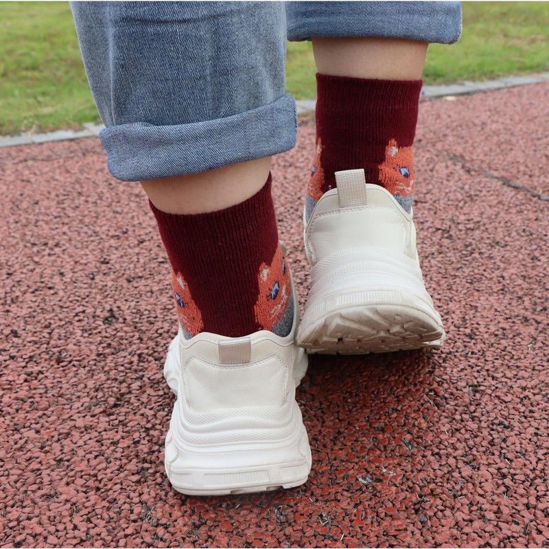 YZKKE 5Pack Womens Warm Wool Soft Cozy Crew Socks Cute