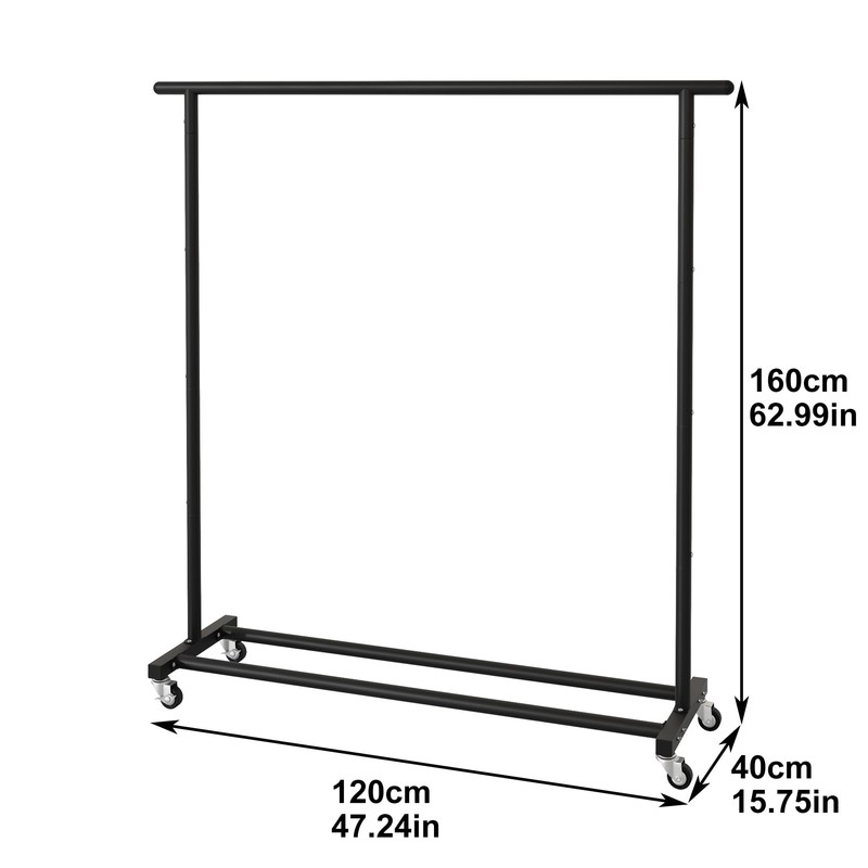 Buzowruil Metal Rolling Clothing Rack Adjustable Freestanding Garment Organizer with