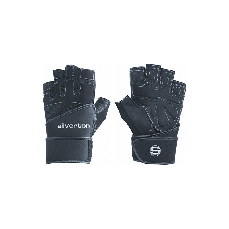 Silverton Herren Fitness-gewichtheberhandschuh Power Plus Handschuhe, Schwarz, L