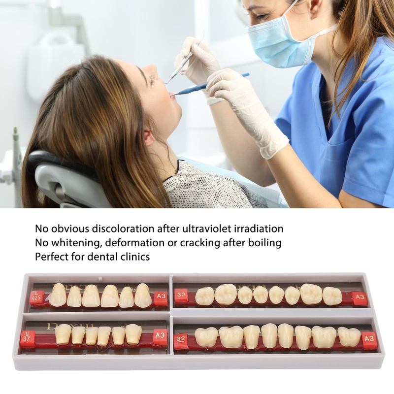 Dental Synthetic Resin Denture Tooth Professional Men Women Shade A3
